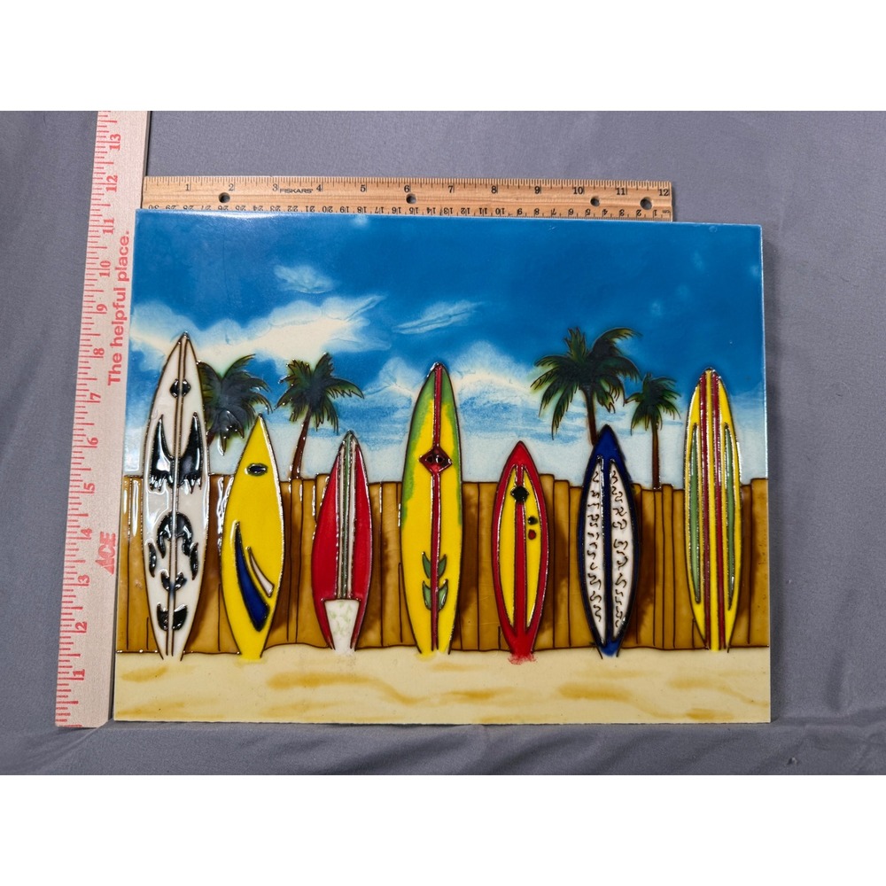 Scott Westmoreland Starting Line Up Surfboard Beach Ceramic Art Tile 12x8 7F029
